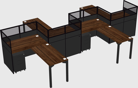 L-shape cubicles