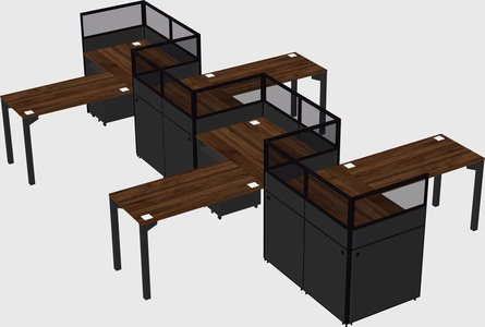 L-shape cubicles