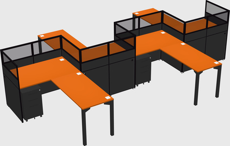 L-shape cubicles