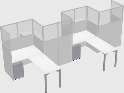L-shape cubicles