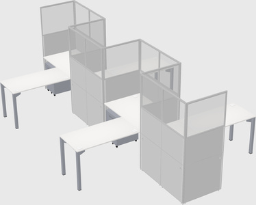L-shape cubicles