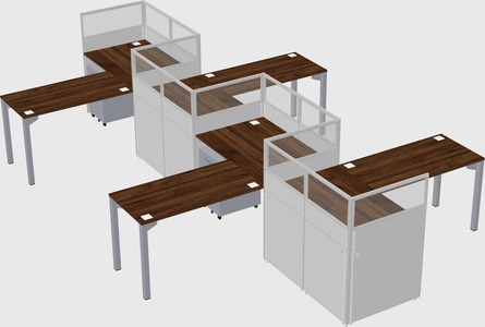 L-shape cubicles