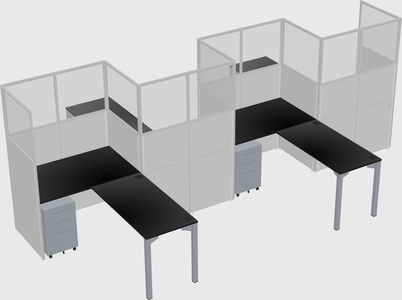 L-shape cubicles