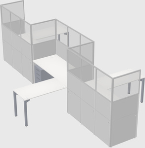 L-shape cubicles