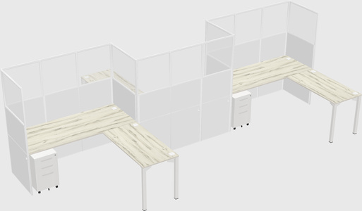 L-shape cubicles