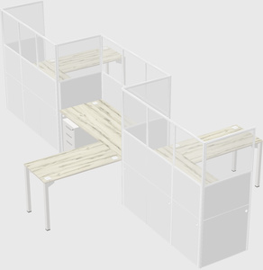 L-shape cubicles