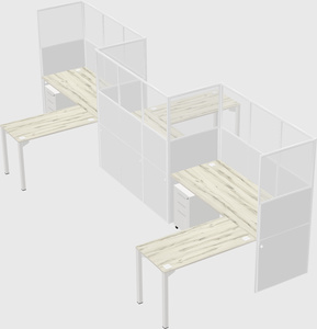 L-shape cubicles