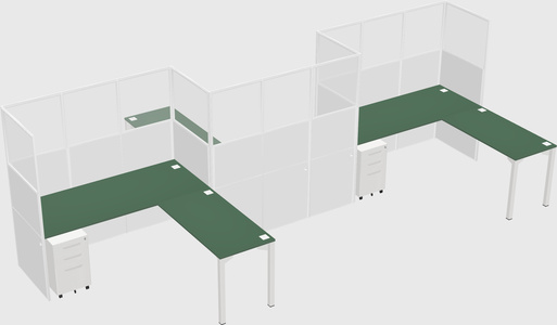 L-shape cubicles