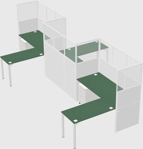 L-shape cubicles