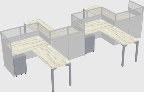 L-shape cubicles