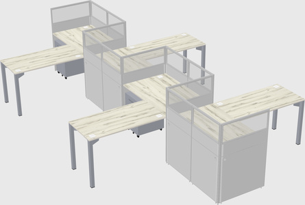 L-shape cubicles