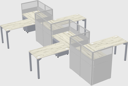 L-shape cubicles