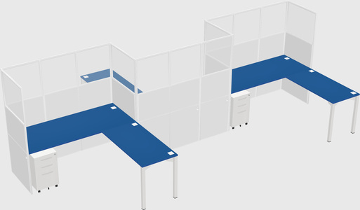 L-shape cubicles