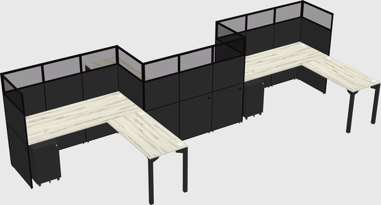L-shape cubicles