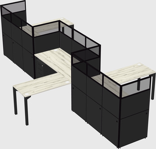 L-shape cubicles