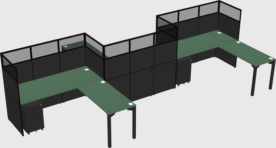 L-shape cubicles