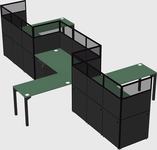 L-shape cubicles