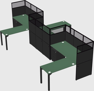 L-shape cubicles