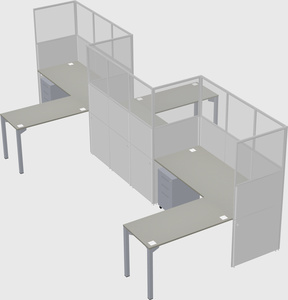 L-shape cubicles