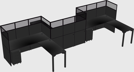 L-shape cubicles
