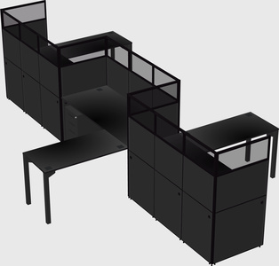 L-shape cubicles