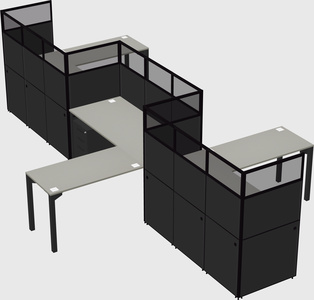 L-shape cubicles