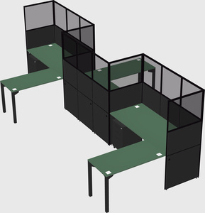 L-shape cubicles