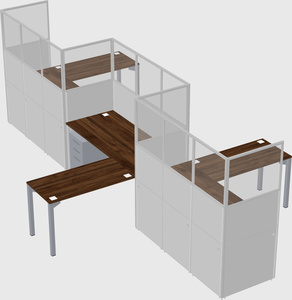 L-shape cubicles