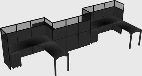 L-shape cubicles