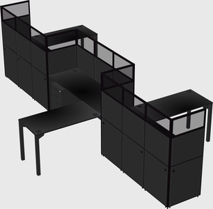 L-shape cubicles