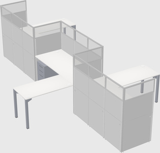 L-shape cubicles