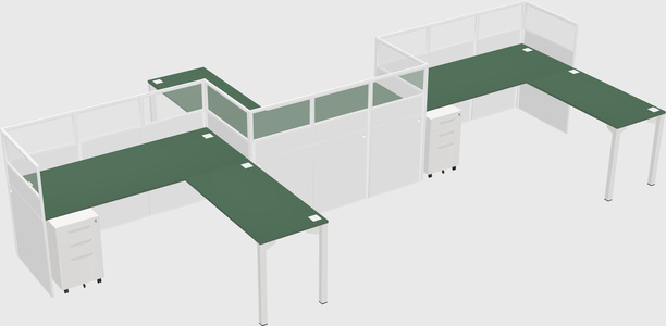 L-shape cubicles