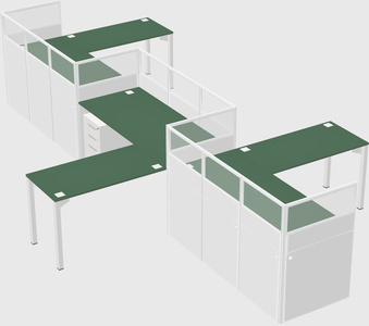 L-shape cubicles