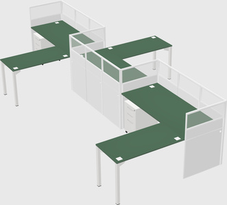 L-shape cubicles