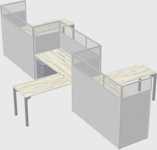 L-shape cubicles