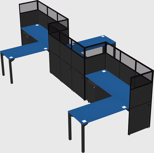 L-shape cubicles