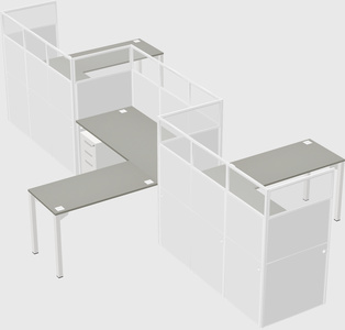 L-shape cubicles