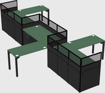L-shape cubicles