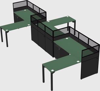 L-shape cubicles