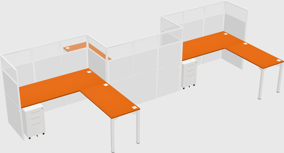 L-shape cubicles
