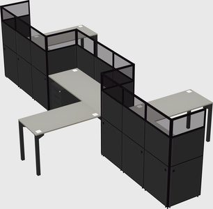 L-shape cubicles