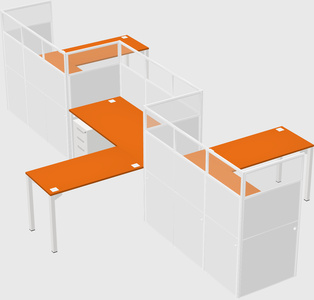 L-shape cubicles