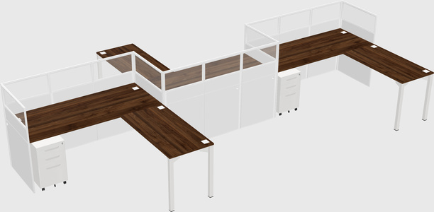 L-shape cubicles