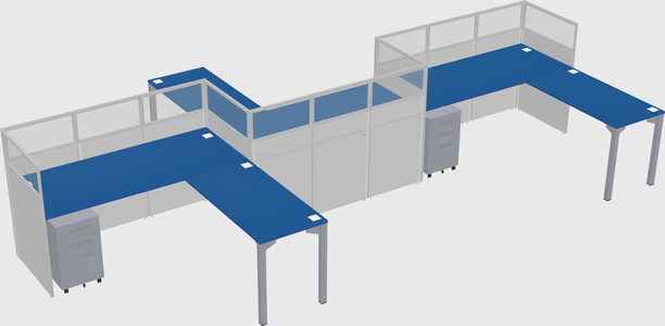 L-shape cubicles