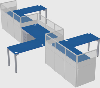 L-shape cubicles