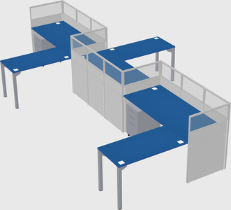 L-shape cubicles