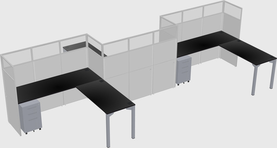 L-shape cubicles