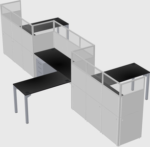 L-shape cubicles