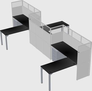 L-shape cubicles