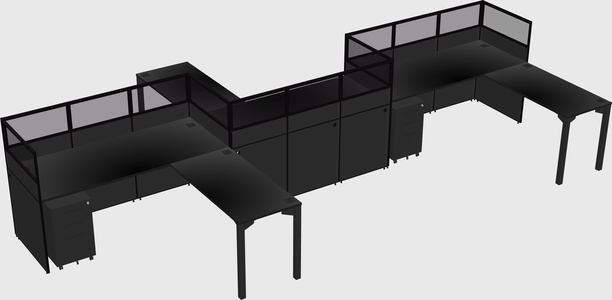 L-shape cubicles